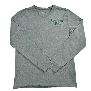 The Nike Tee Philadelphia Eagles Long Sleeve Shirt Mens M Athletic Cut Gray NFL